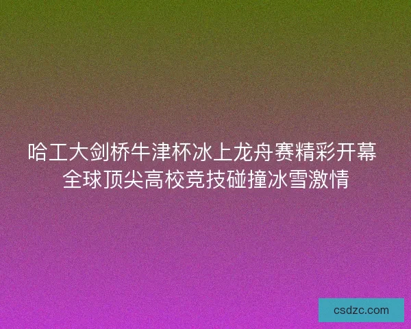 哈工大剑桥牛津杯冰上龙舟赛精彩开幕 全球顶尖高校竞技碰撞冰雪激情