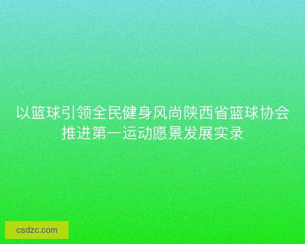 以篮球引领全民健身风尚陕西省篮球协会推进第一运动愿景发展实录